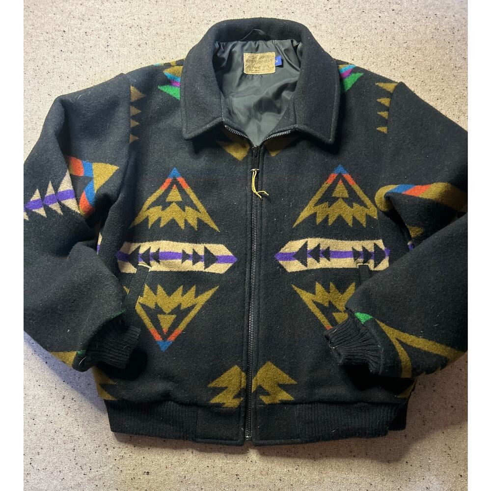 VTG Pendleton High Grade Westernwear Wool Jacket Coat Men's Medium Aztec